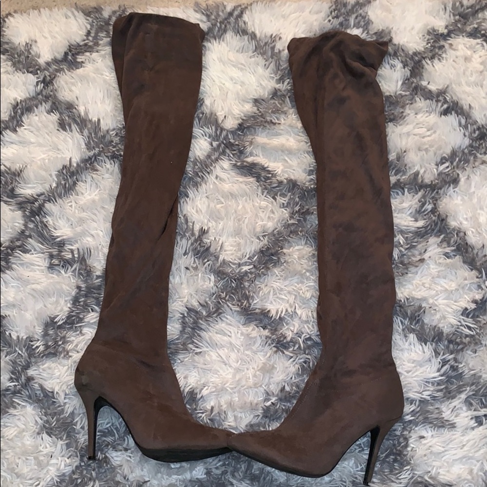 Over the knee high heel boots